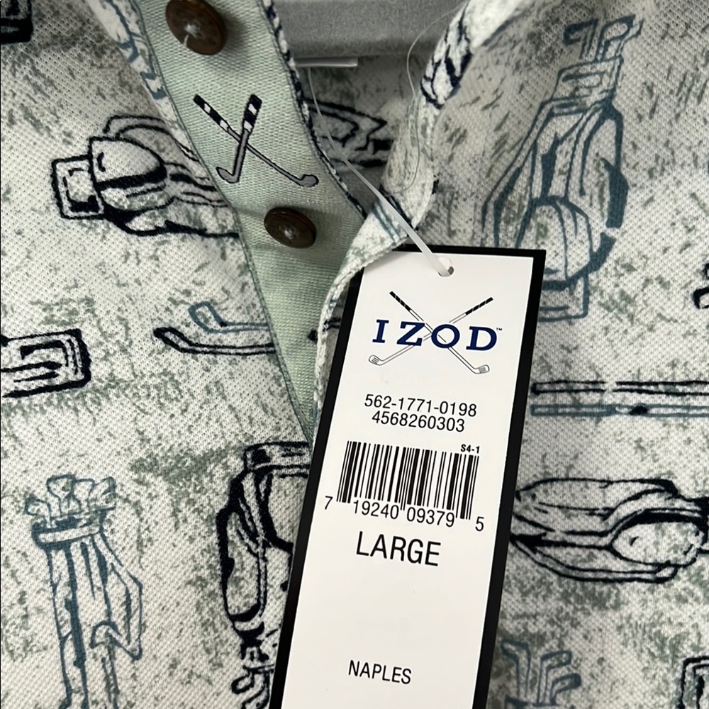 Izod Naples Men's Golf Shirt - NWT - Size L - Picture 3 of 8